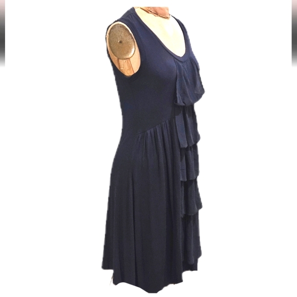 NWT Oonagh by Nanette Lepore Jerry knit dress with front chiffon ruffle. Medium - Picture 5 of 11